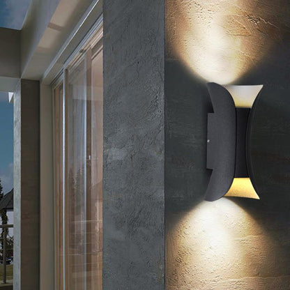 Up Down Lighting Wall Lights Modern Curved LED Waterproof Light (Sold in Sets)