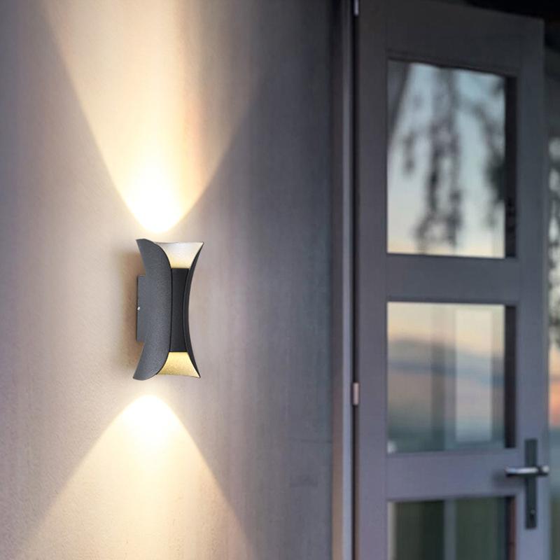 Up Down Lighting Wall Lights Modern Curved LED Waterproof Light (Sold in Sets)