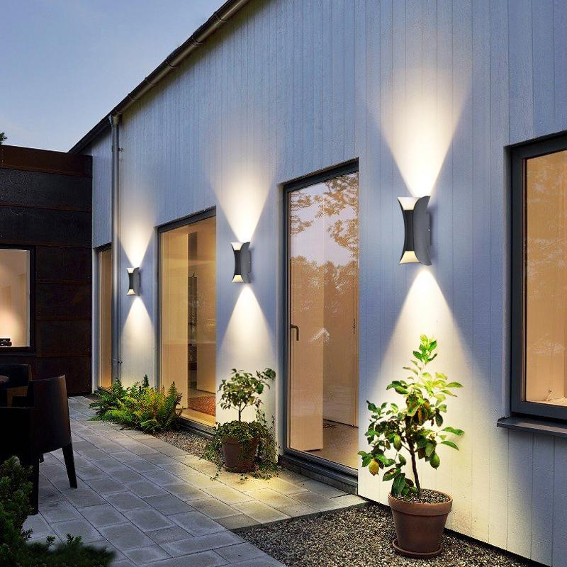 Up Down Lighting Wall Lights Modern Curved LED Waterproof Light (Sold in Sets)