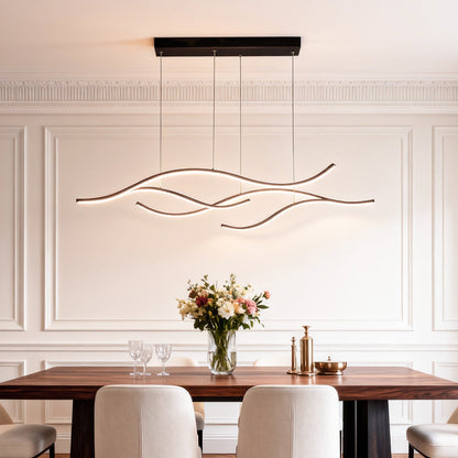Curved LED Pendant Light Wavy LED Metal Ceiling Light