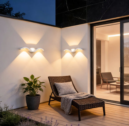 Wave Wall Sconce Outdoor Creative Up-Down LED Light (Sold in Sets)